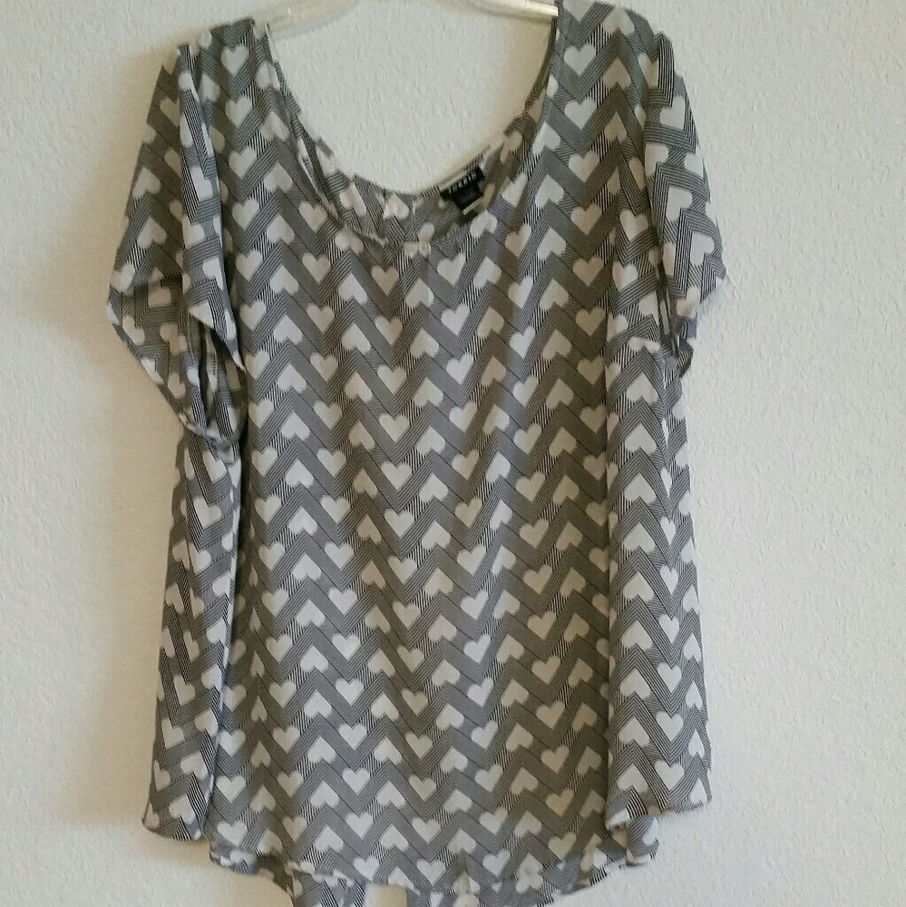 Torrid Sheer Heart Pattern Top